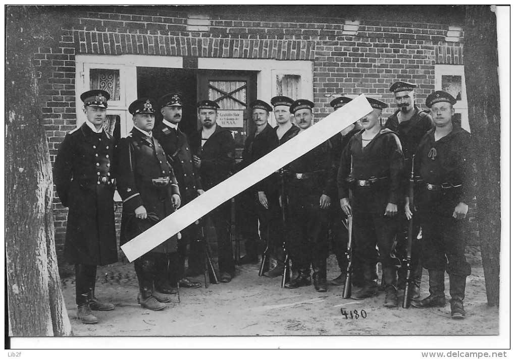 Groupe D'officiers Et Marins Allemands Artillerie De Marine 1carte Photo 1914-1918 14-18 Ww1 WwI Wk - War, Military