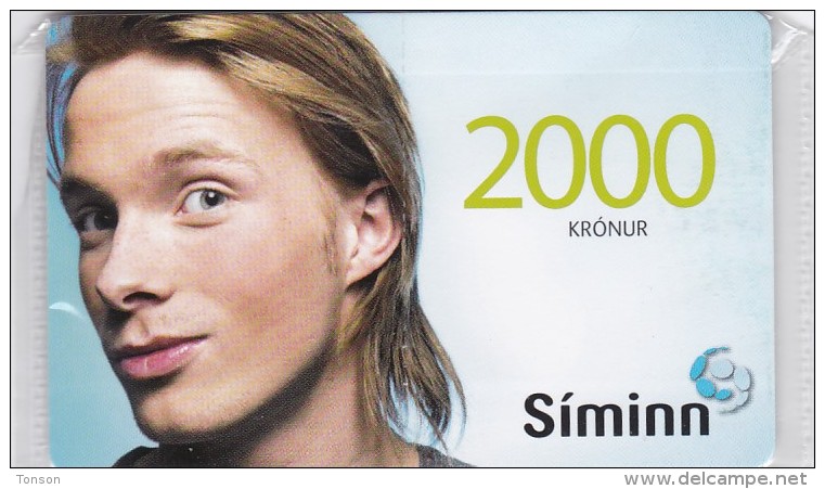 Iceland, SIM-REF-004, SIMINN 2000 Kr, GSM Refill, Woman - 1, Mint In Blister 2 Scans. - IJsland