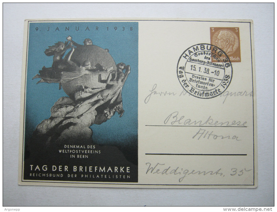 1938, TAG DER BRIEFMARKE  , Propagandastempel,  Seltener Stempel Auf Karte - Weltkrieg 1939-45