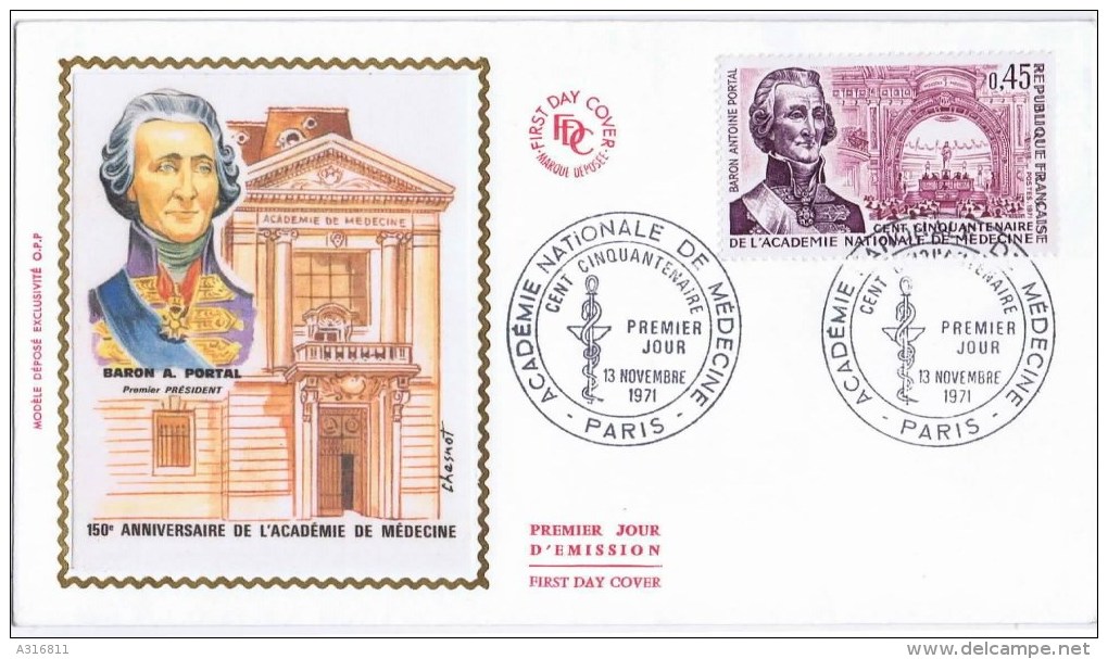 LETTRE PREMIER JOUR FDC Academie Nationale De Medecine  13 Nov 1971 - Non Classés