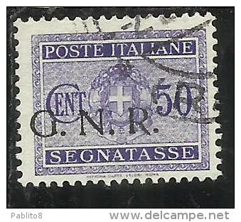 ITALIA REGNO ITALY KINGDOM 1944 REPUBBLICA SOCIALE ITALIANA RSI GNR G.N.R. TASSE TAXES SEGNATASSE CENT. 50 USED - Impuestos