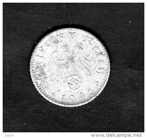 GERMANY 50 REICHSPFENNIG 1943 D COIN - 50 Reichspfennig