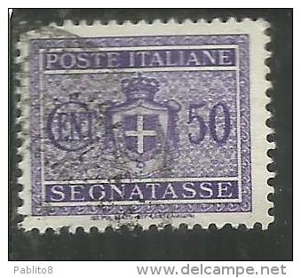 ITALIA REGNO LUOGOTENENZA 1945 SEGNATASSE SENZA FILIGRANA CENTESIMI 50 TIMBRATO USED - Strafport