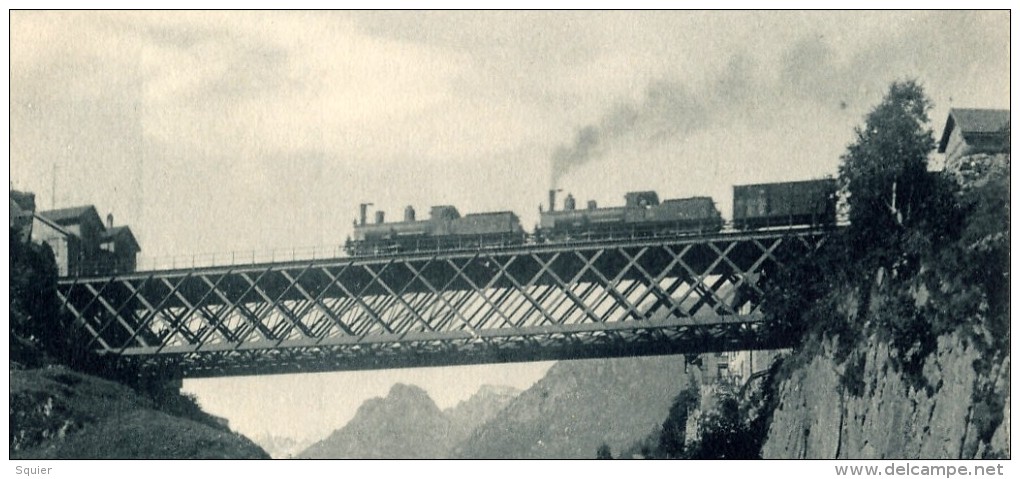 Goschenen,Reussbrucke Avec Trains, Gotthardbahn - Göschenen