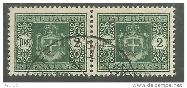 ITALY KINGDOM ITALIA REGNO LUOGOTENENZA 1945 TASSE TAXES POSTAGE DUE SEGNATASSE RUOTA WHEEL LIRE 2 USATO USED - Taxe