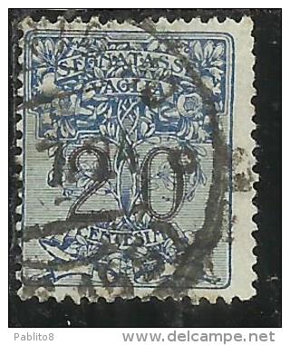 ITALY KINGDOM ITALIA REGNO 1924 SEGNATASSE PER VAGLIA 20 CENTESIMI USED - Taxe Pour Mandats