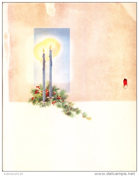 VERY OLD & VINTAGE GREETINGS CARD - PRINTED IN USA - CHRISTMAS - USE OF CLOTH - Other & Unclassified