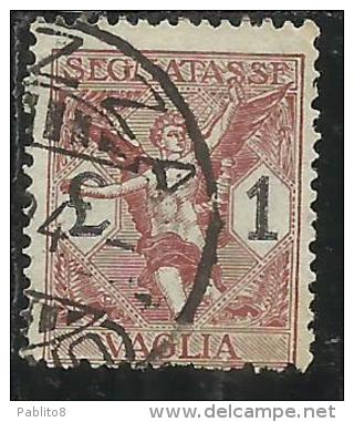 ITALY KINGDOM ITALIA REGNO 1924 SEGNATASSE TAXES TASSE DUE PER VAGLIA LIRE 1 USATO USED - Taxe Pour Mandats