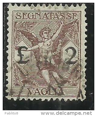 ITALY KINGDOM ITALIA REGNO 1924 SEGNATASSE TAXES TASSE DUE PER VAGLIA LIRE 2 USATO USED - Taxe Pour Mandats