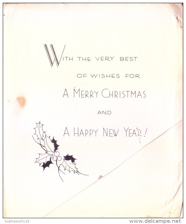 VERY OLD & VINTAGE GREETINGS CARD - PRINTED IN USA - MERRY CHRISTMAS - Other & Unclassified