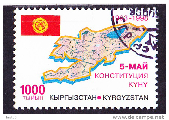 Kirgisien Kyrgyzstan Kirghizistan -5 Jahre Verfassung (MiNr: 166 + Bl. 18) 1998 - Gest. Used Obl. - Kirgisistan