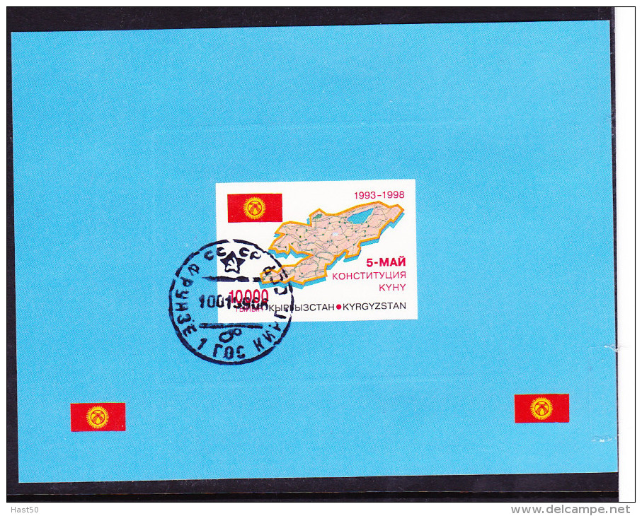 Kirgisien Kyrgyzstan Kirghizistan -5 Jahre Verfassung (MiNr: 166 + Bl. 18) 1998 - Gest. Used Obl. - Kirgisistan