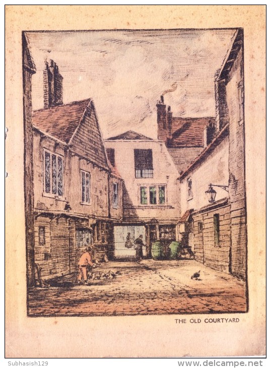 VERY OLD & VINTAGE GREETINGS CARD - OLD COURTYARD - Other & Unclassified