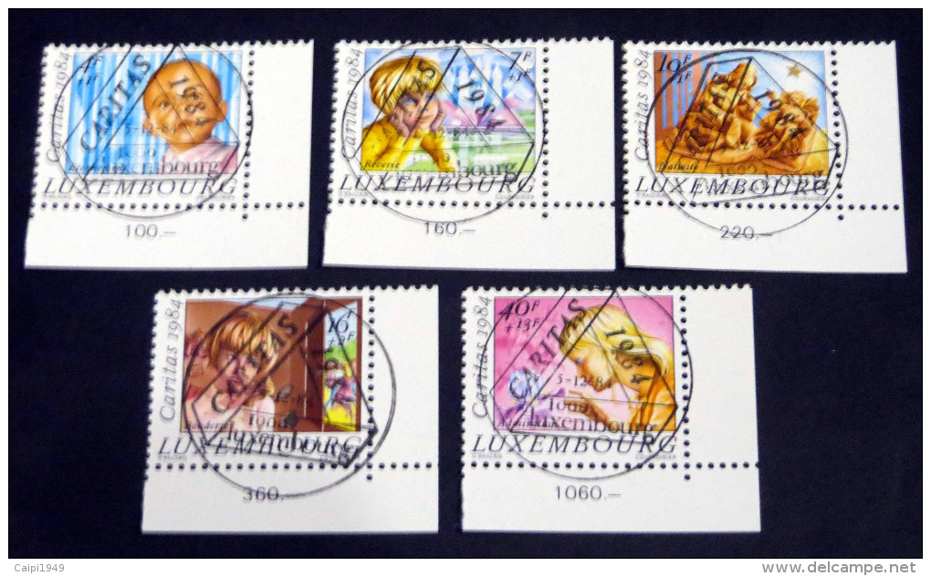 Caritas 1984, Mi.Nr. 1112/16 Aus Der Rechten Unteren Bogenecke Mit  Vollem ESST., Ungefaltet - Used Stamps