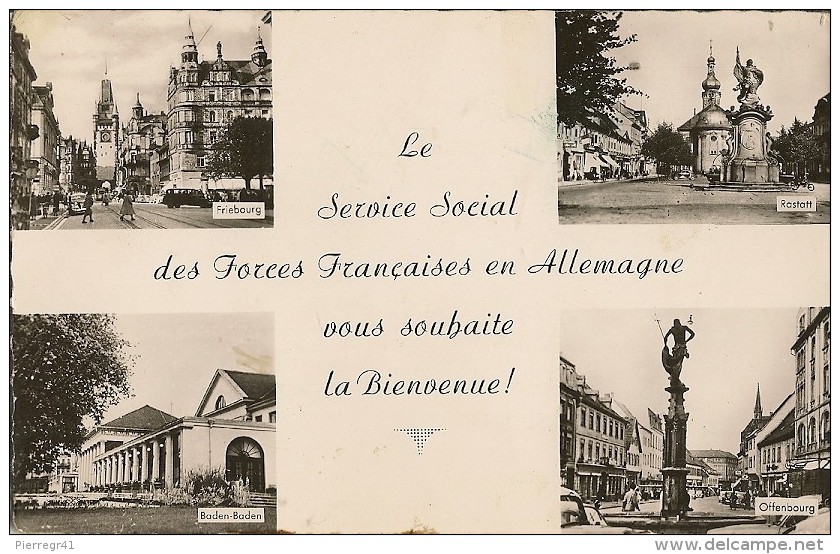 CPA-1955-FORCES FRANCAISES EN ALLEMAGNE-LE SERVICE SOCIAL VOUS SOUHAITE LA BIENVENUE-TBE - Autres & Non Classés