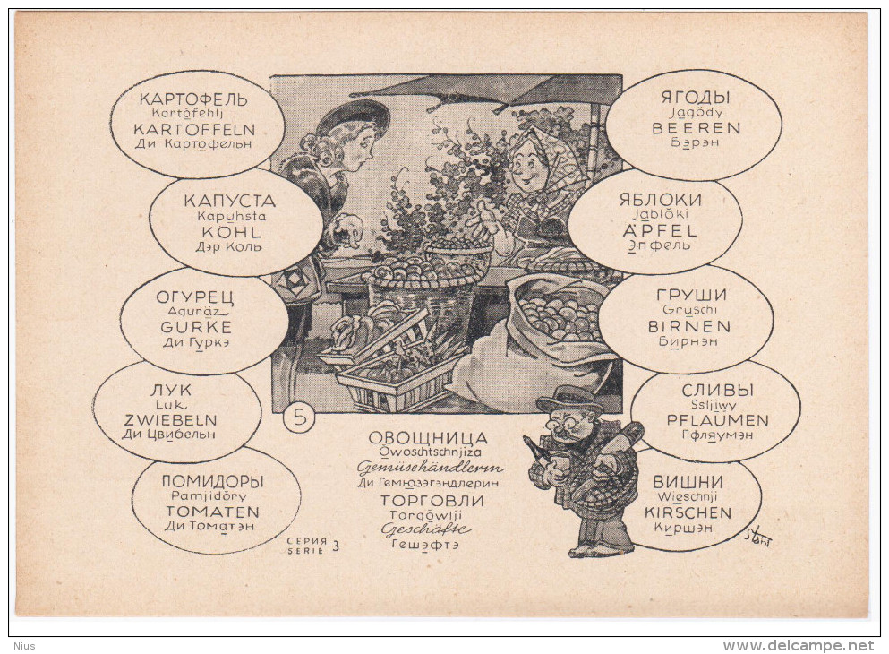 Germany Marketing Trade Food Fruits Vegetables Products Shop Market , Prof. Kluge`s Sprachenpostkarte - Negozi