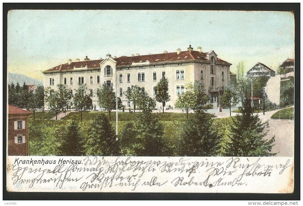 HERISAU Krankenhaus Spital Von Appenzell Nach Zürich-Schwamendingen 1908 - Herisau