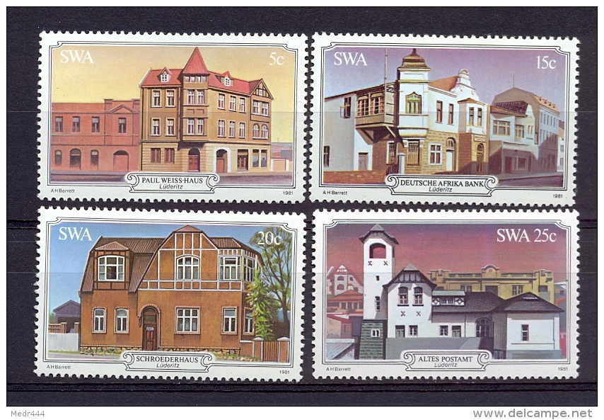 South West Africa SWA (now Namibia)  1981 - Architecture Of Luderitz, Buildings - Complete Set - Swaziland (1968-...)