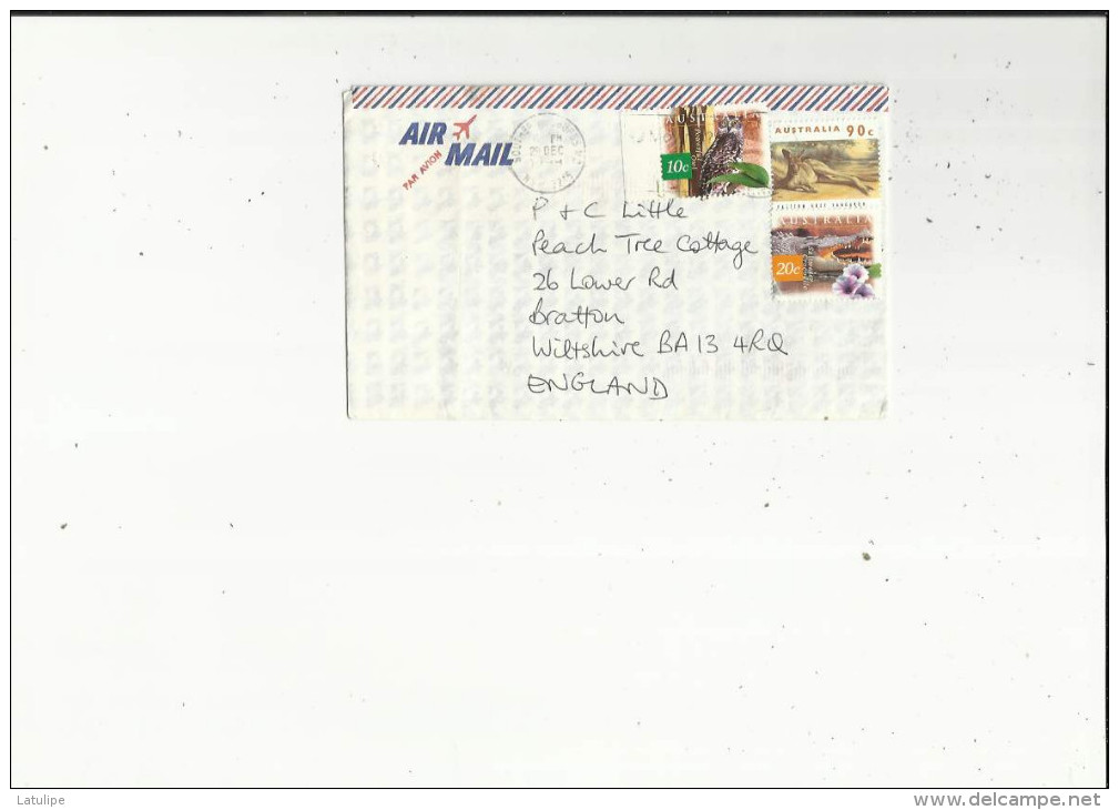 Enveloppe Timbrée De Exp Mr Soully A Maroubia Australie Adressé A P+C Little Wiltshire England  Voir Scan - Used Stamps