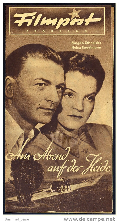 "Filmpost" "Am Abend Auf Der Heide" Mit Magda Schneider , Heinz Engelmann  -  Filmprogramm Nr. 146 Von Ca. 1948 - Other & Unclassified