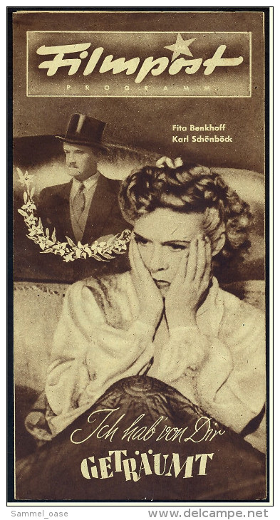 "Filmpost" "Ich Hab Von Dir Geträumt" Mit Fita Benkhoff , Erich Fiedler -  Filmprogramm Von Ca. 1948 - Other & Unclassified