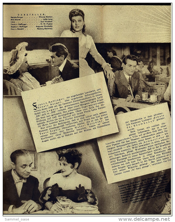 "Filmpost" "Sommerliebe" Mit Winnie Markus , O.W. Fischer  -  Filmprogramm Nr. 148 Von Ca. 1948 - Other & Unclassified