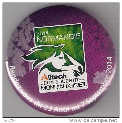 Badge. Cheval. Jeux Equestres Mondiaux 2014 En Normandie. - Equitation