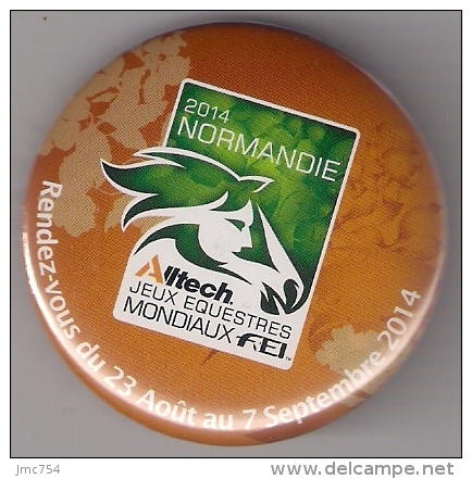 Badge.   Cheval.   Jeux Equestres Mondiaux 2014 En Normandie. - Equitation