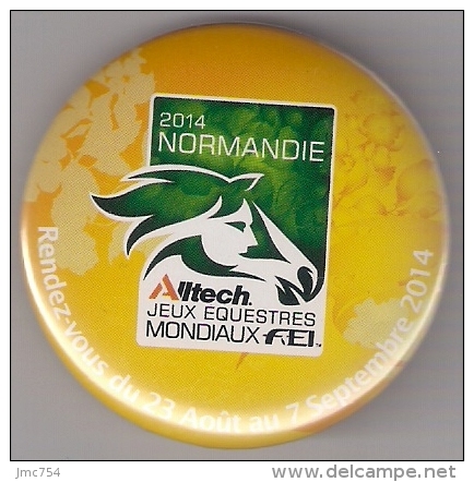 Badge.  Cheval.  Jeux Equestres Mondiaux 2014 En Normandie. - Equitation