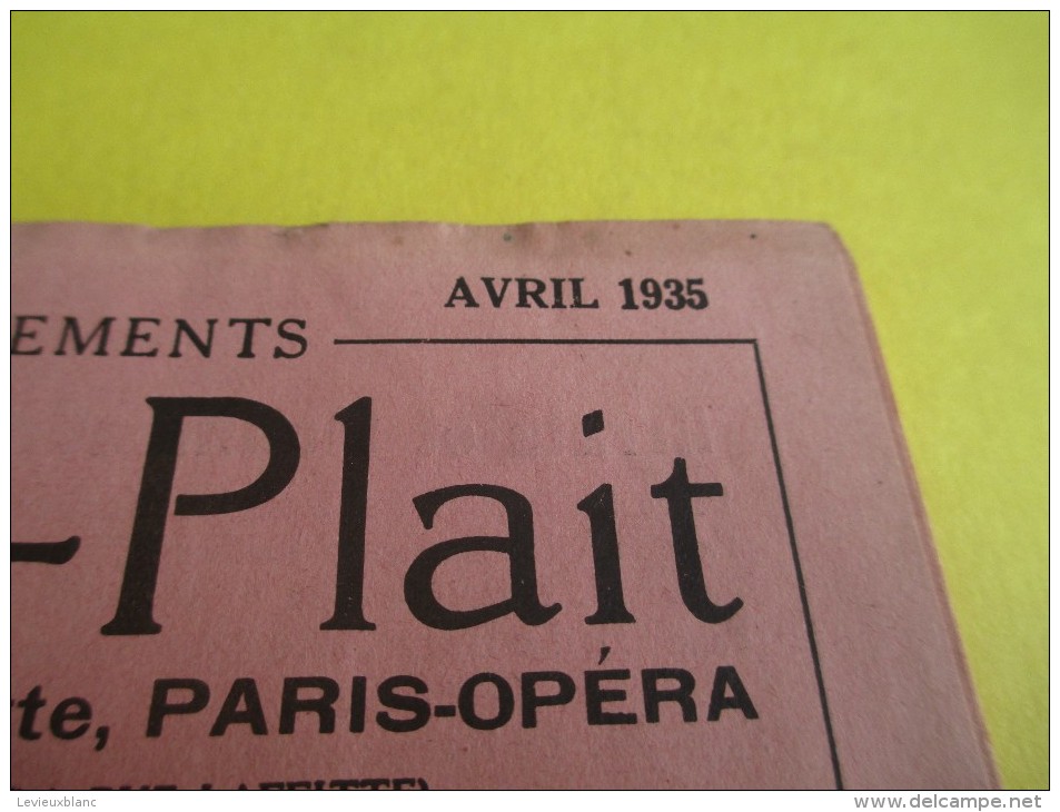 Catalogue /Photo-Plait/Paris-Opéra/ 1935           CAT68 - Appareils Photo