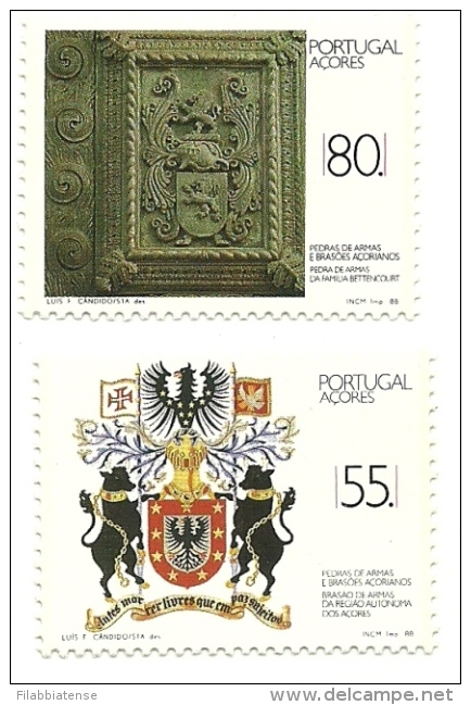 1988 - Azzorre 385/86 Stemmi       ----- - Briefmarken