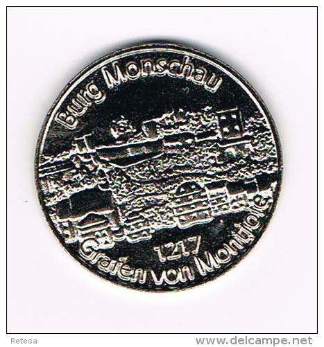 ** JETON  MONSCHAU HAUS ZUM TURM 1351  - GRAFEN VON MONTJOIE 1217 - Monedas Elongadas (elongated Coins)