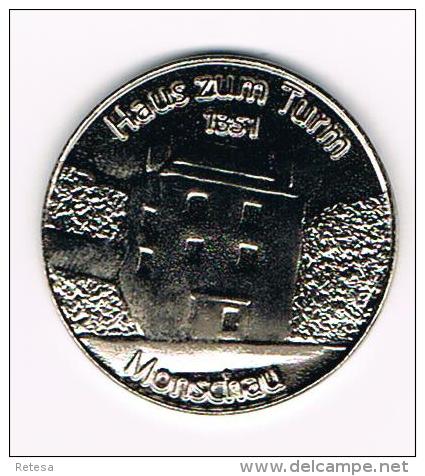 ** JETON  MONSCHAU HAUS ZUM TURM 1351  - GRAFEN VON MONTJOIE 1217 - Souvenirmunten (elongated Coins)