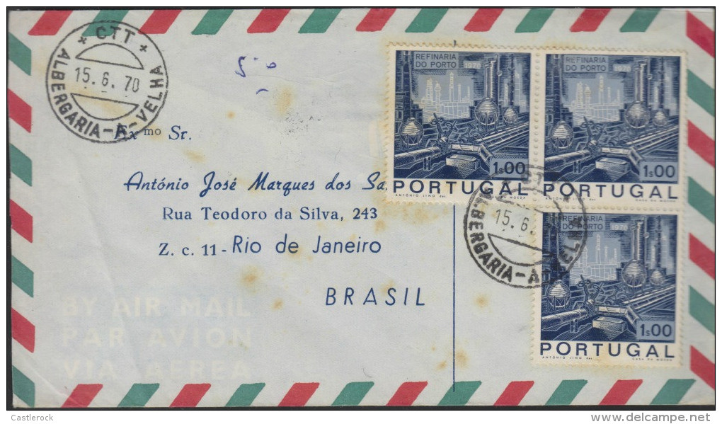 O) 1970 PORTUGAL, OIL INDUSTRY, COVER TO BRAZIL, XF - Lettres & Documents