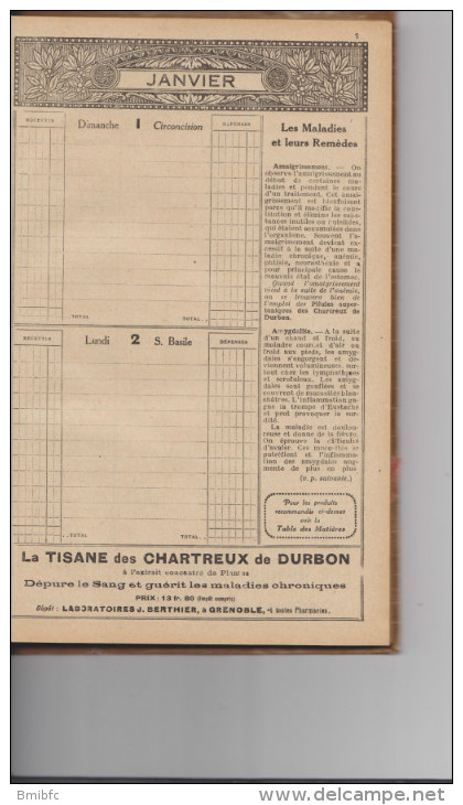 Top pour cet Agenda 1928 offert par la Gde Pharmacie BRUANT à DIJON  (211 pages)