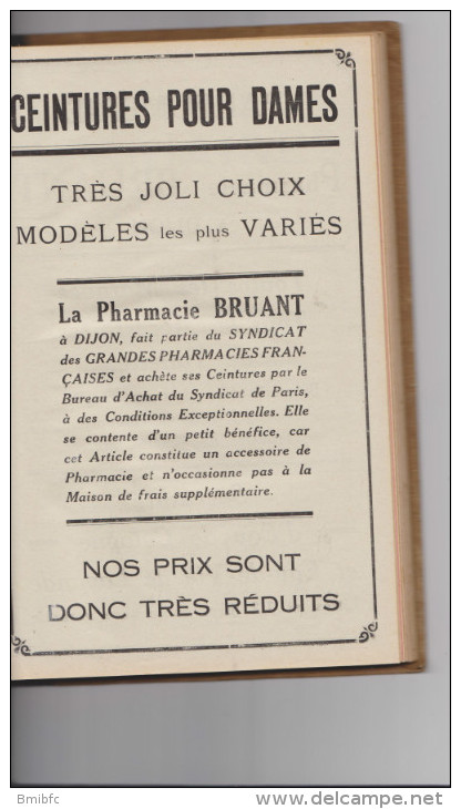 Top Pour Cet Agenda 1929 Offert Par La Gde Pharmacie BRUANT à DIJON  (211 Pages) - Grand Format : 1921-40