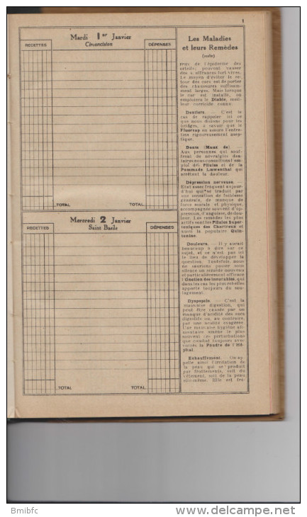 Top pour cet Agenda 1929 offert par la Gde Pharmacie BRUANT à DIJON  (211 pages)