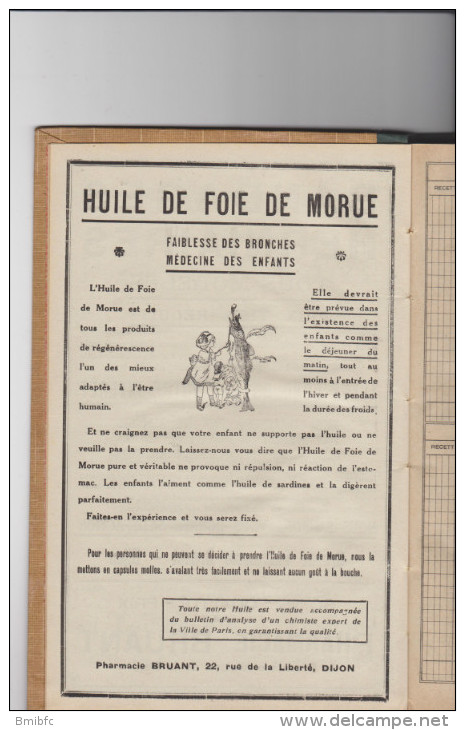 Top pour cet Agenda 1929 offert par la Gde Pharmacie BRUANT à DIJON  (211 pages)