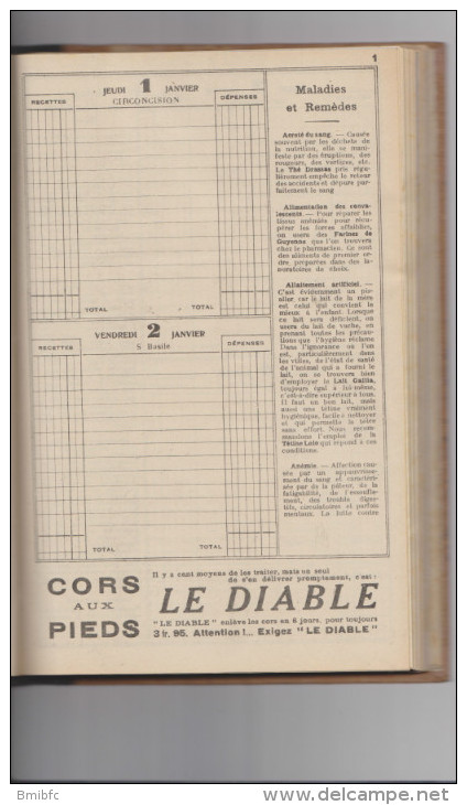 Top Pour Cet Agenda 1931 Offert Par La Grande Pharmacie BRUANT - PAPET Successeur  à DIJON  (211 Pages) - Tamaño Grande : 1921-40