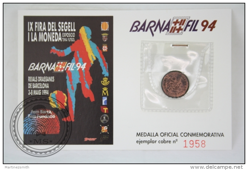 Beautiful Commemorative Medal From Barnafil 94 - F. C. Barcelona Limited Edition Medal Nº 1959. - Otros & Sin Clasificación