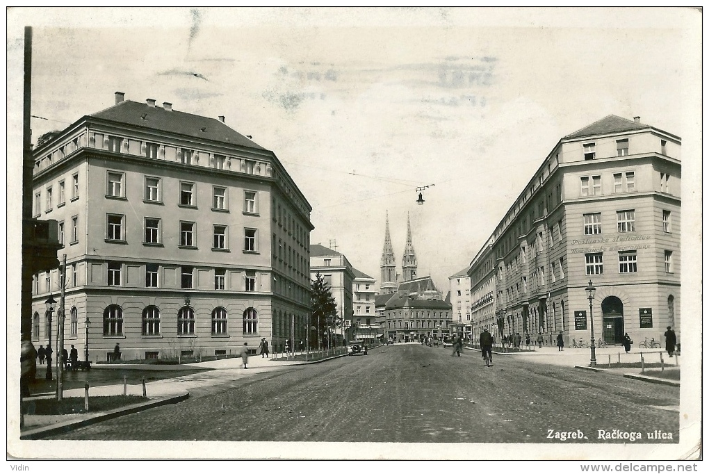 CROATIE ZAGREB Rackoga Ulica Rue Rackoga Cachet Facteur Cor De Postes Bucarest - Croazia