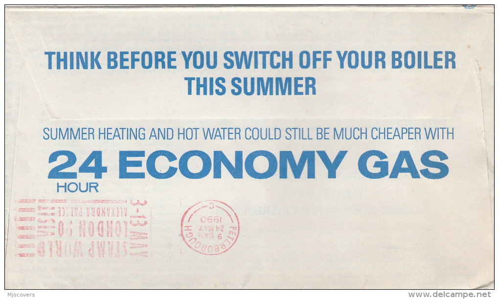 1990 BRITISH GAS East Midlands ADVERT COVER GB Prepaid Ppi Stamps RETURNED TO SENDER POST LABEL  Peterborough Energy - Gas