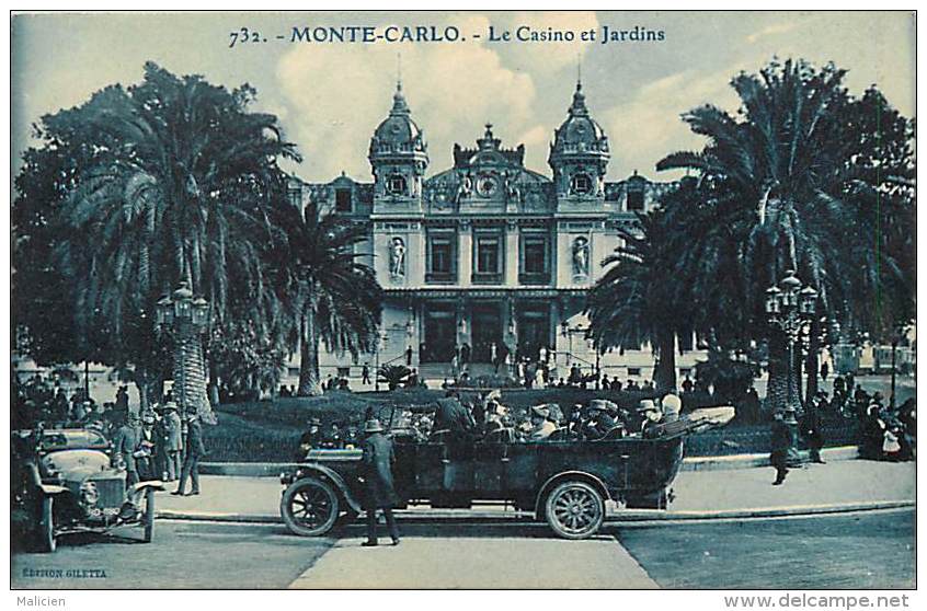 Depts Divers - Monaco - Ref R 248  -  Monte Carlo - Le Casino Et Jardins - Plan Voitures -   Carte Bon Etat - - Monte-Carlo