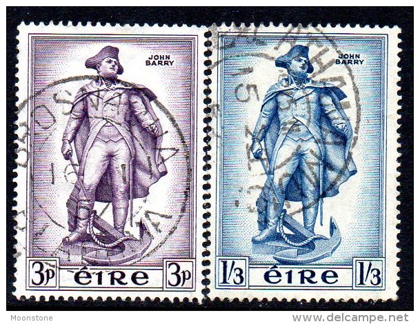 Ireland 1956 Commodore Barry Set Of 2, Fine Used - Oblitérés