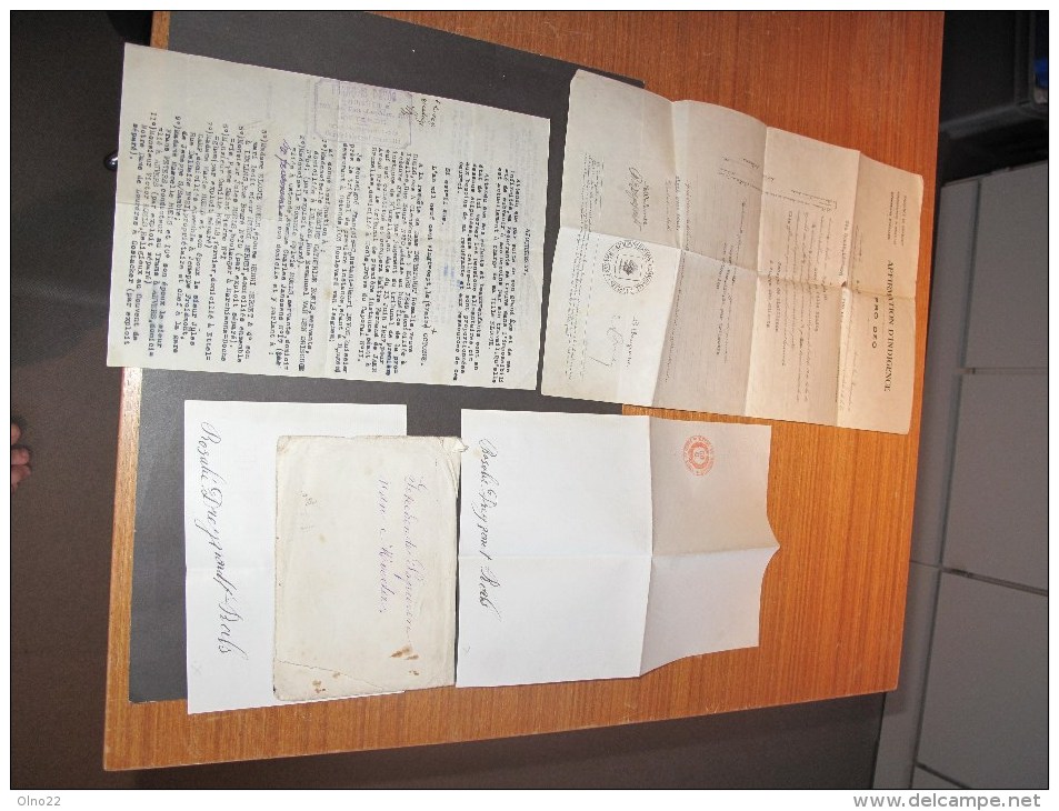 Certificat D'indigence Ixelles 1927 + Ajournement Audience 1927 + Blang Seing Timbré - De Rosalie DREYPONDT D' Ixelles - Documents Historiques