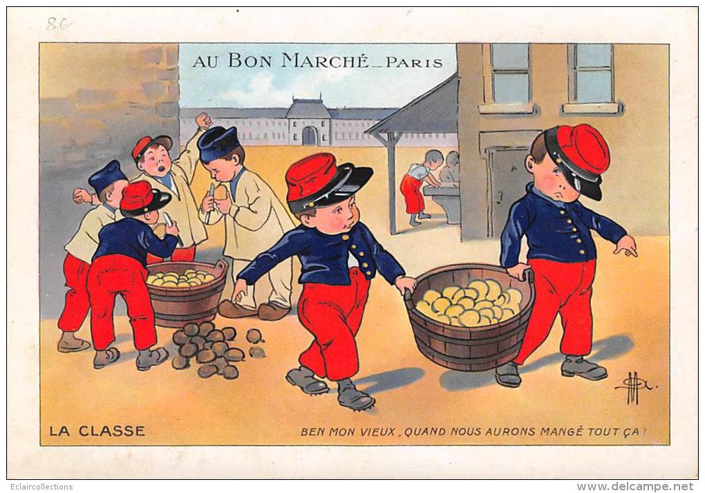 Images  (18x12)    Militaria  Corvée De Pommes De Terre    Publicité Du Bon Marché - Autres & Non Classés