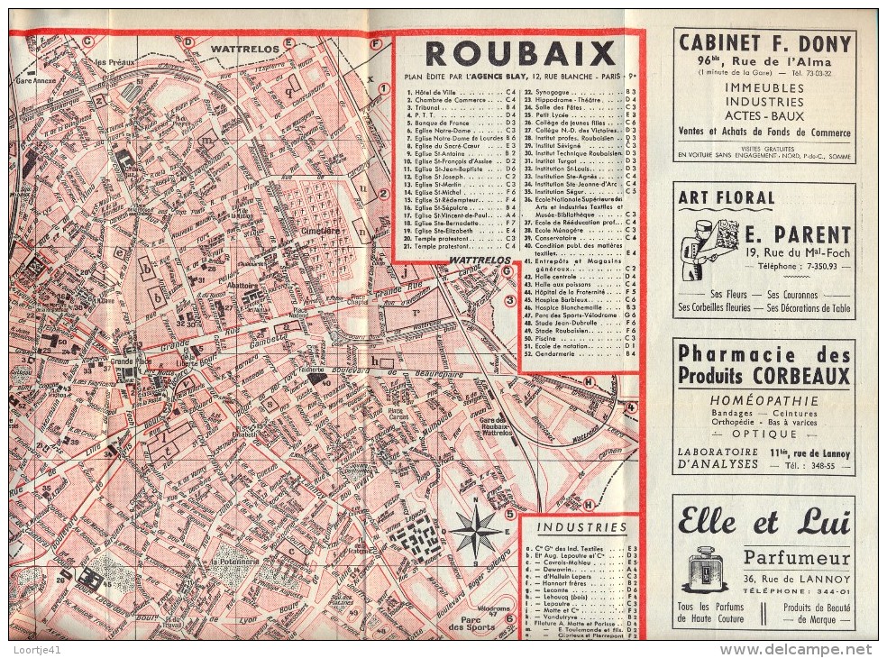 Brochure Plan  Guide Gids Blay - Ville De Roubaix - Autres & Non Classés
