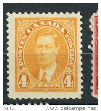 Canada 1937 4 Cent King George VI Mufti Issue #234   MH - Nuevos