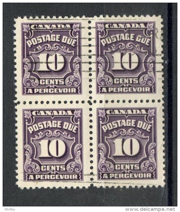 Canada 1935 10 Cent Postage Due Issue #J20  Block Of 4 - Port Dû (Taxe)