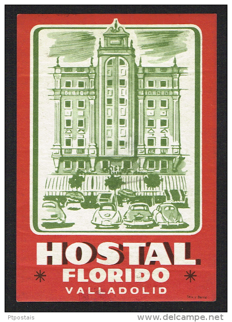 Hotel Hostal Florido Valladolid SPAIN - Vintage Luggage Label - 10*7 Cm - Hotel Labels